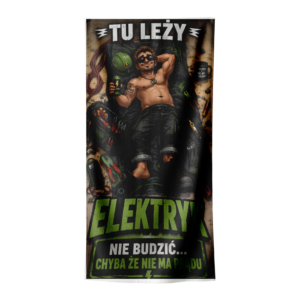 Ręcznik ELEKTRYK – Tu leży elektryk 75x150 cm